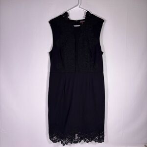 Vince Camuto Black Lace-Trim Sleeveless Dress Size 12